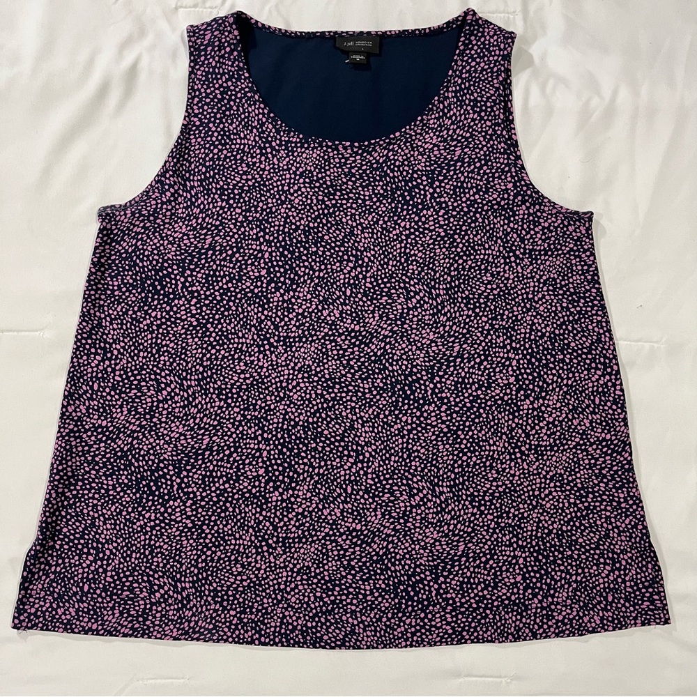 J. Jill Navy Purple Medium Geometric Sleeveless Tank Top